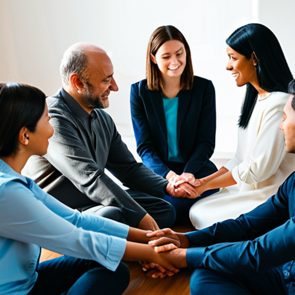 기독교의 기도 모임 - Community & Support**

"A diverse group of fully clothed adults in modest attire, sitting in a circl...