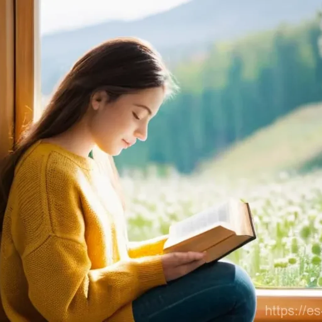 기독교와 내적 치유 - **Prompt 1: Serene Reflection and Spiritual Strength**
"A young woman in her late 20s sits peace...