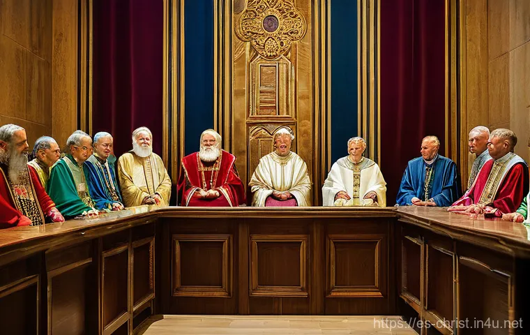 종교회의와 교리 발전 - Here are three detailed image generation prompts in English, adhering to all specified guidelines: