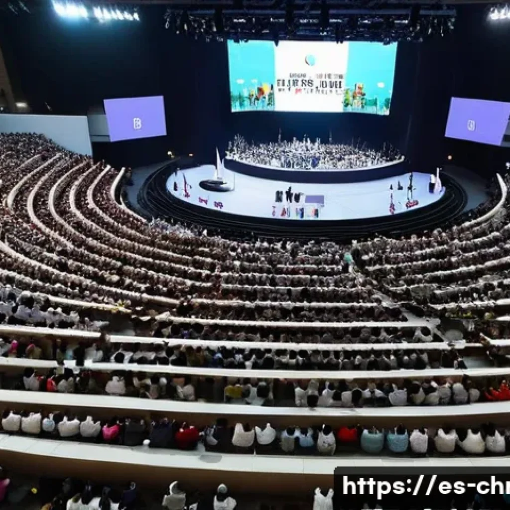 한국의 대형 교회와 성장 - **A Vibrant Korean Mega-Church Gathering**
    Prompt: "A wide-angle, high-definition photograph cap...