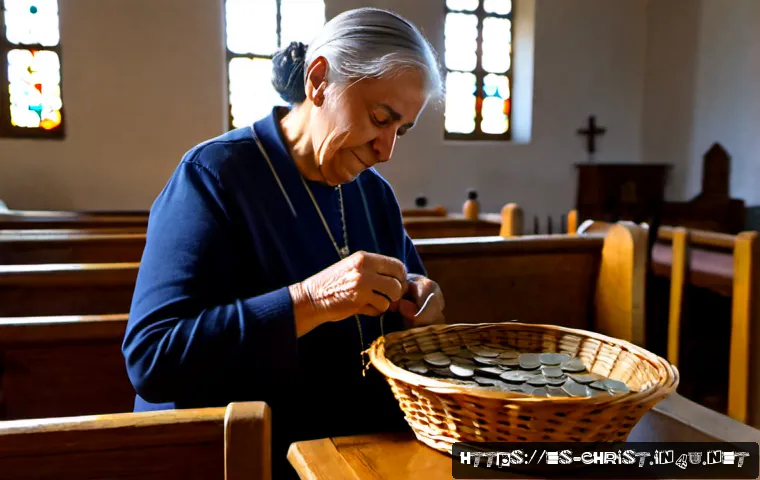 기독교와 봉헌 - Photorealistic scene inside a traditional Spanish Catholic church during morning light, an elderly w...